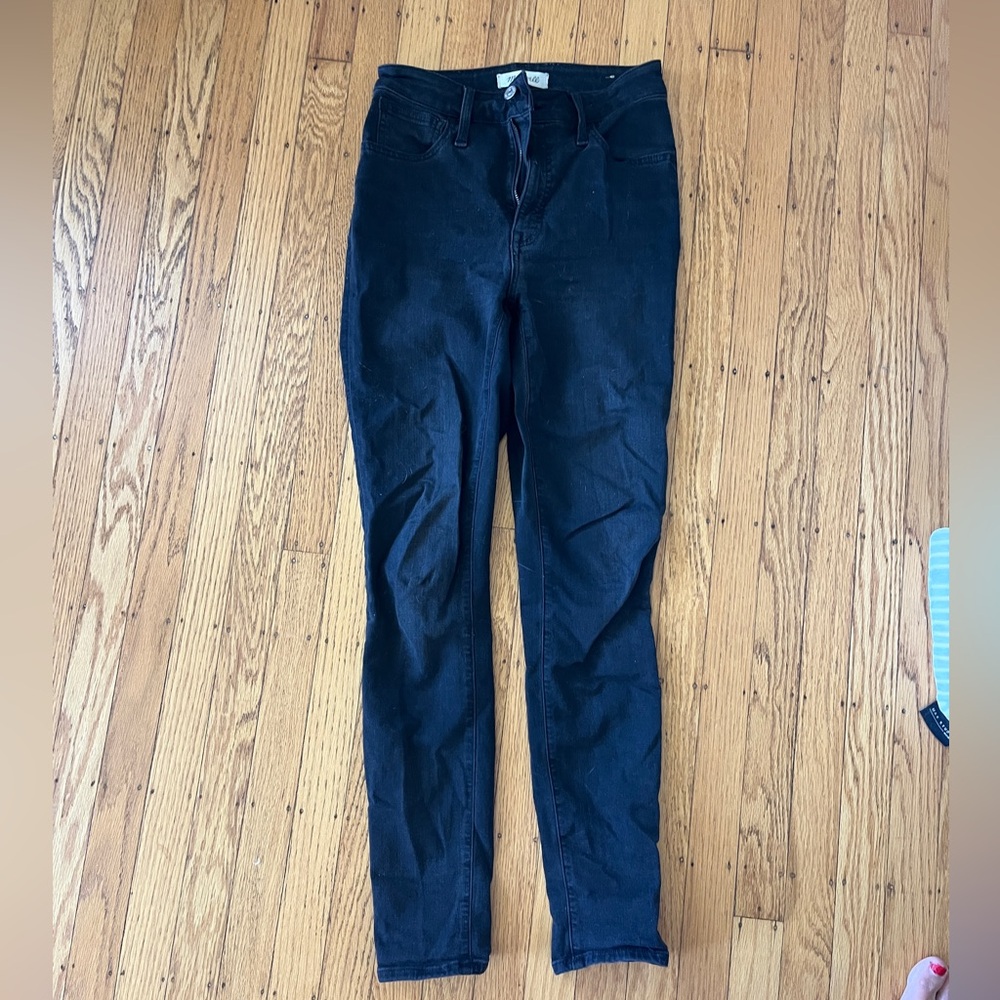 Madewell black high rise skinny jean